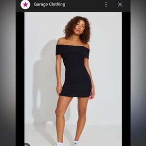 Garage Black Off-Shoulder Dress